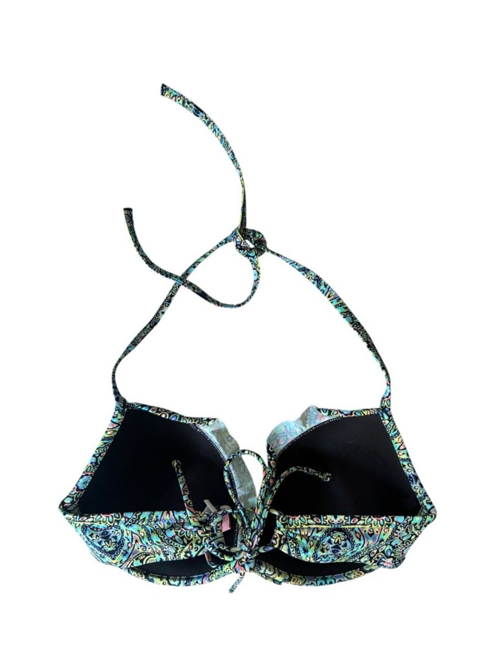Victoria's Secret Fabulous Bikini Top Push-Up Halter Mosaic Garden Paisley 36D - Picture 4 of 9
